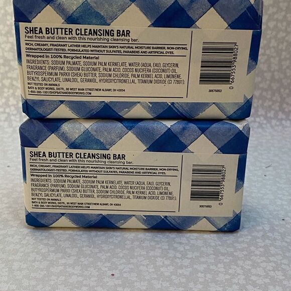 Bath and Body Works Gingham Shea Butter Cleansing Bar Qty:2 5 Oz each. - Picture 2 of 3